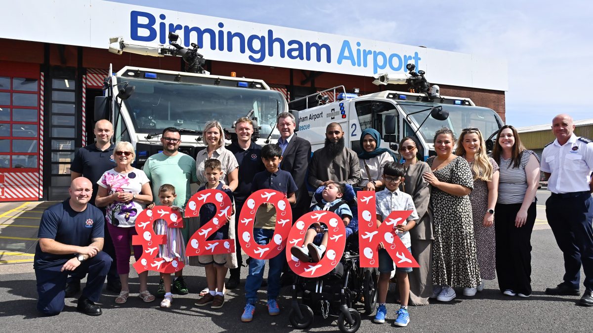 Social sharing card for Birmingham Airport passes £200,000 raised for children’s hospital charity