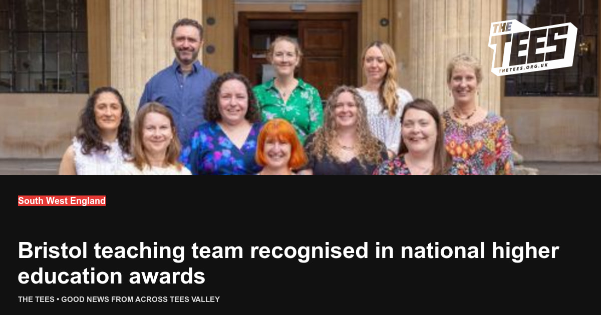 Social sharing card for Bristol teaching team recognised in national higher education awards
