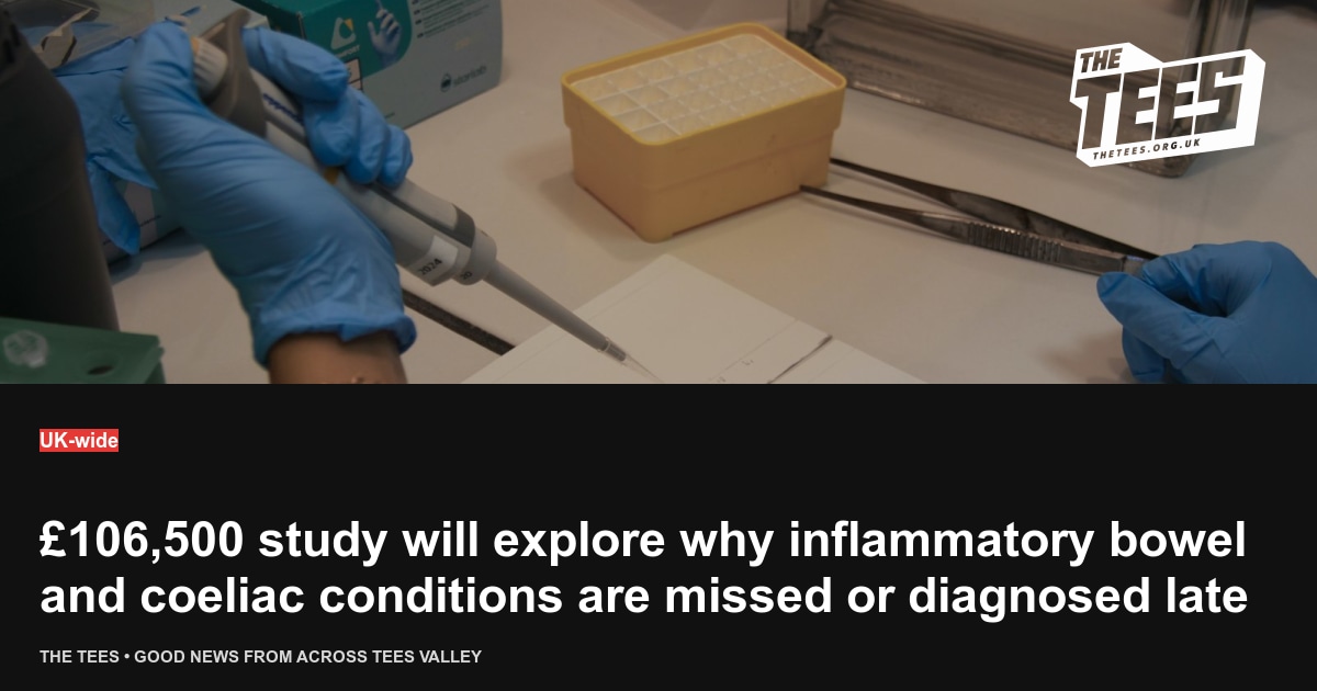 Social sharing card for £106,500 study will explore why inflammatory bowel and coeliac conditions are missed or diagnosed late