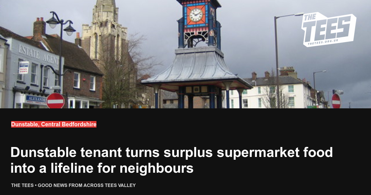 Social sharing card for Dunstable tenant turns surplus supermarket food into a lifeline for neighbours