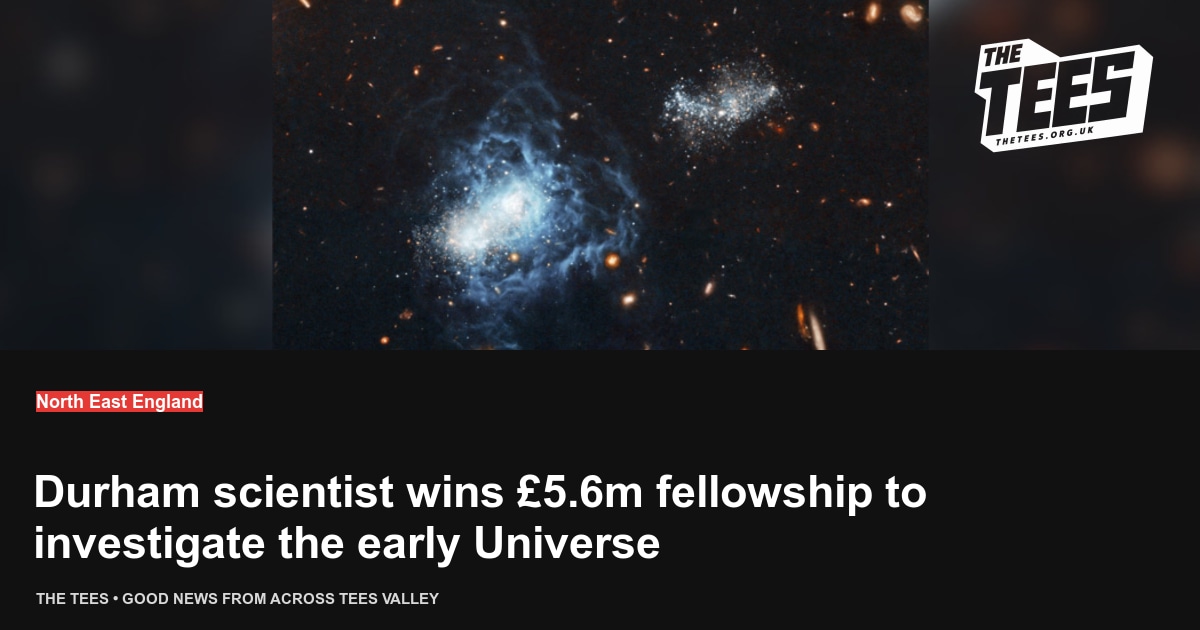 Social sharing card for Durham scientist wins £5.6m fellowship to investigate the early Universe