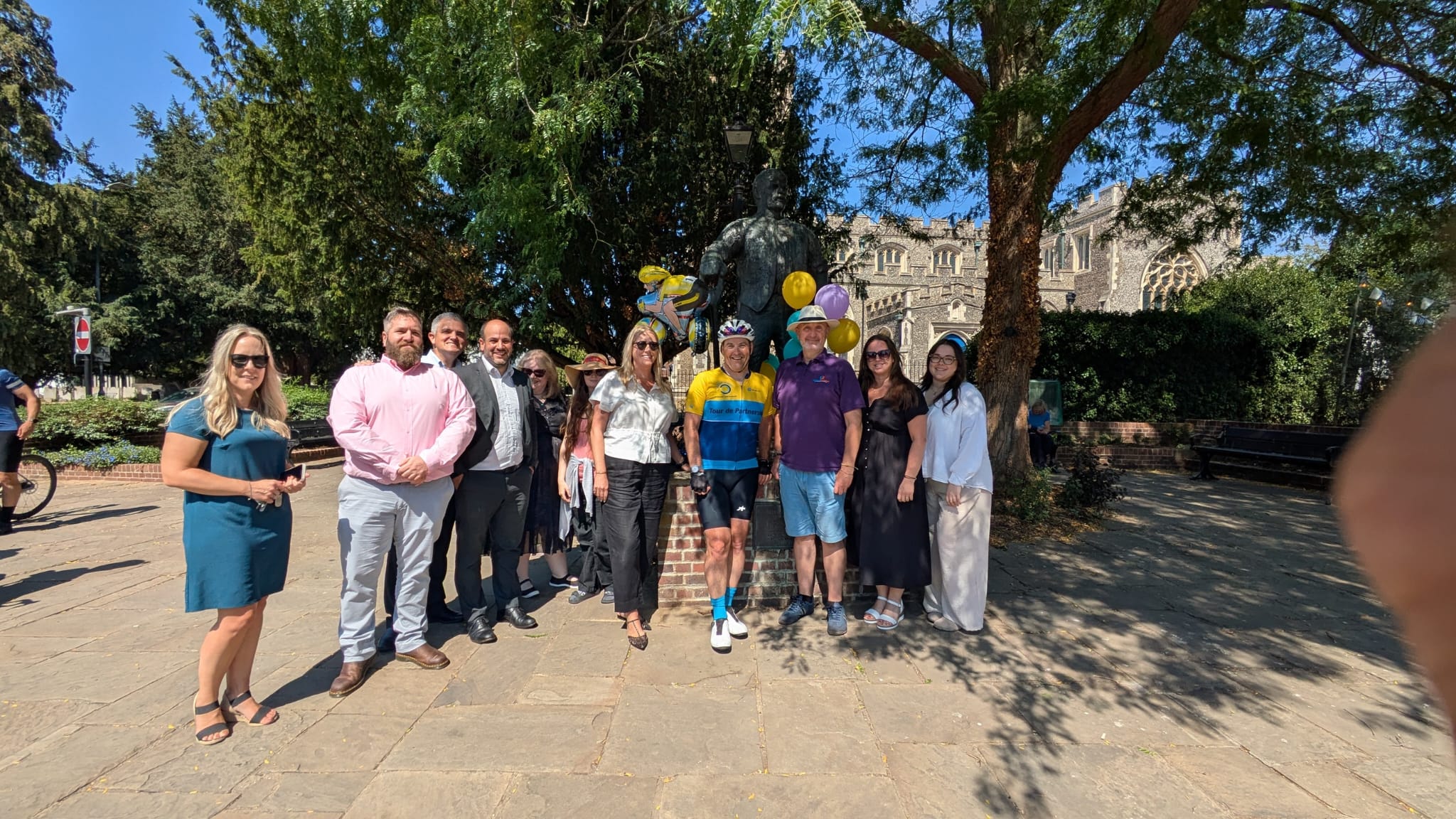 Social sharing card for Ten-day charity bike ride links 18 pension funds with local causes across England
