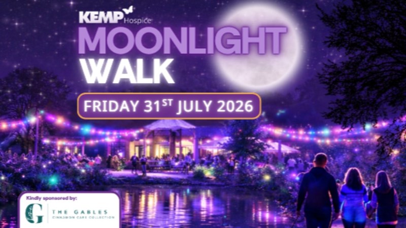 Social sharing card for First KEMP Hospice Moonlight Walk raises more than £7,500 under the stars