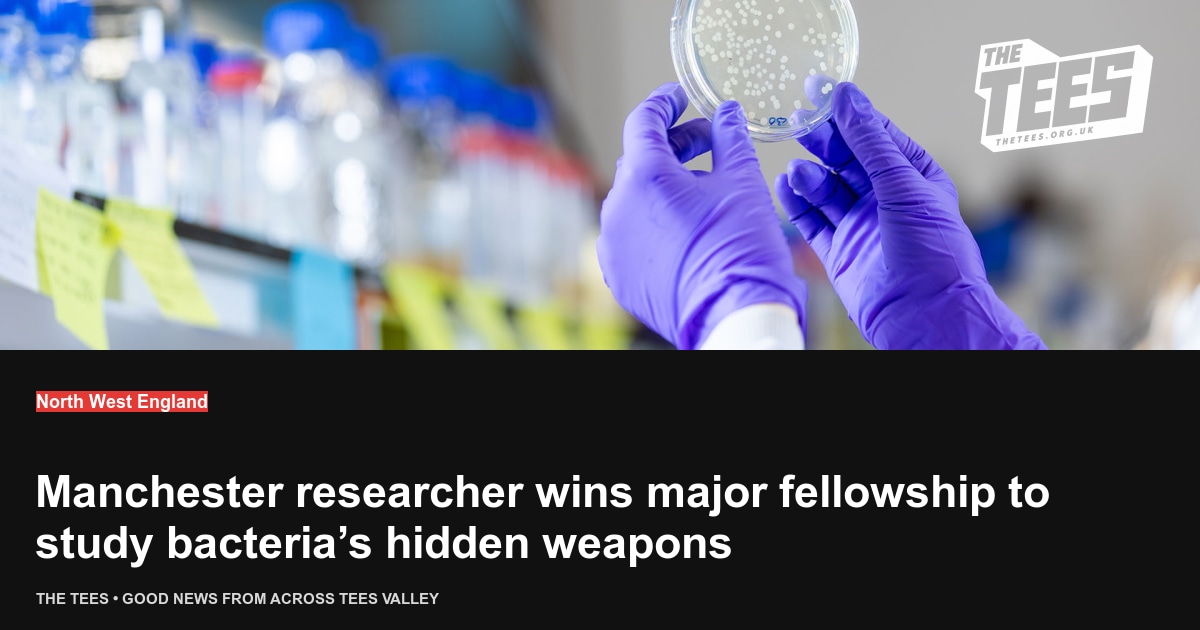 Social sharing card for Manchester researcher wins major fellowship to study bacteria’s hidden weapons