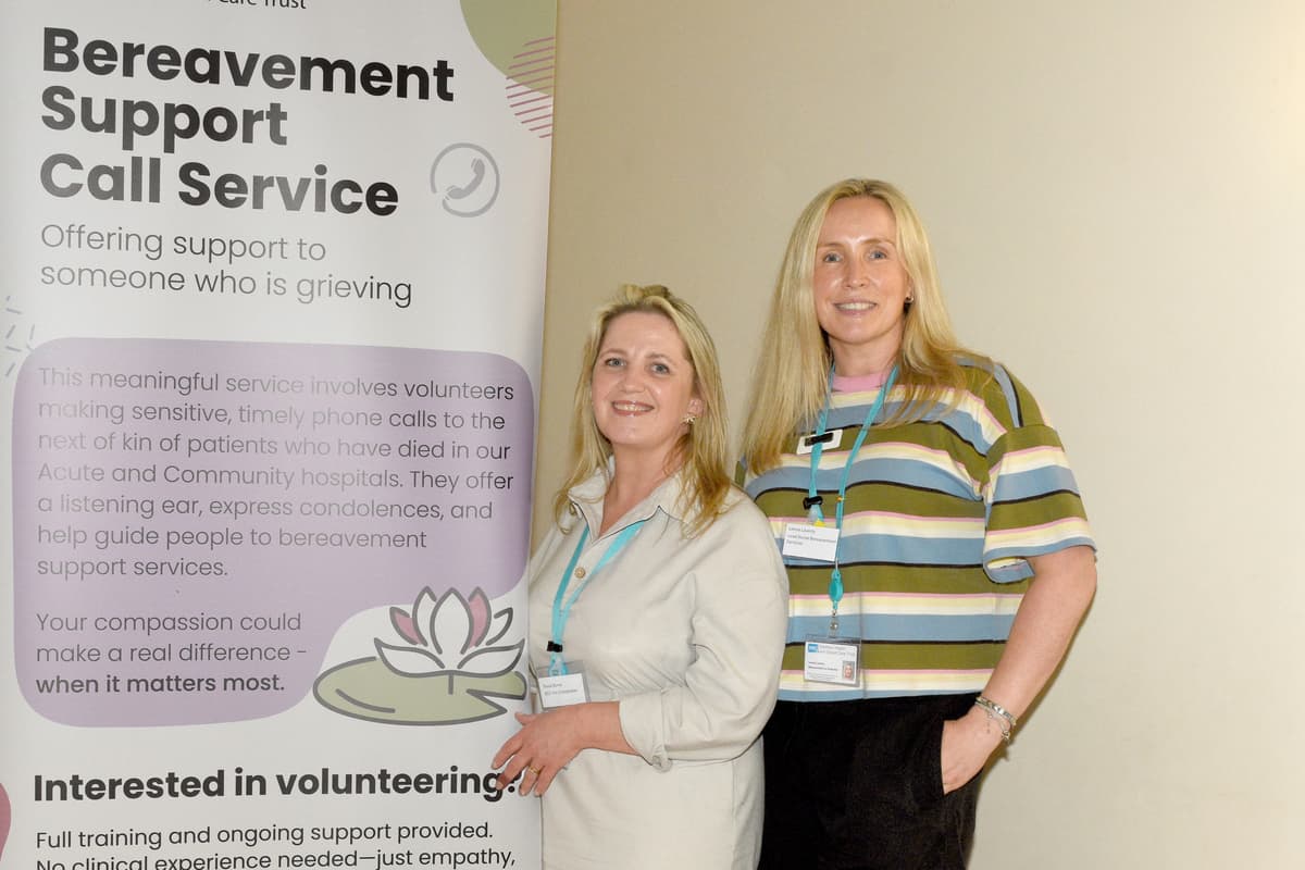 Social sharing card for Northern Trust seeks volunteers for bereavement support line