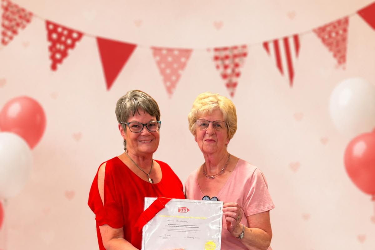 Social sharing card for Oxfordshire volunteer marks four decades of service