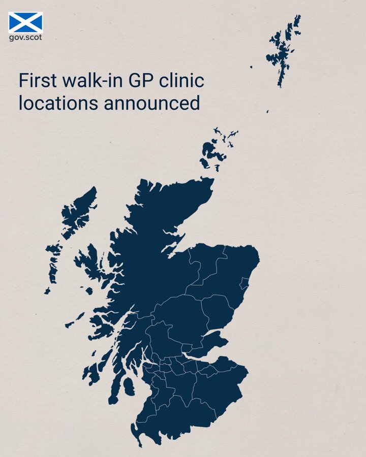Social sharing card for Scotland plans more than 30 GP walk-in services
