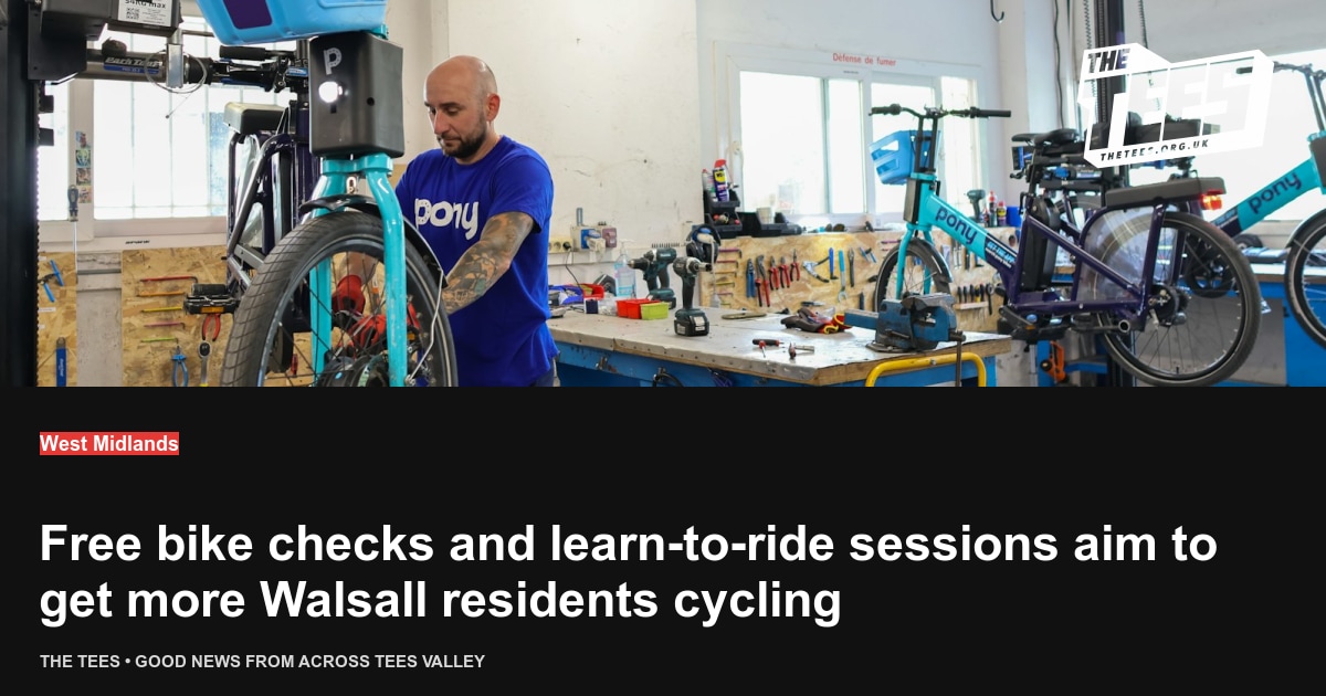 Social sharing card for Free bike checks and learn-to-ride sessions aim to get more Walsall residents cycling